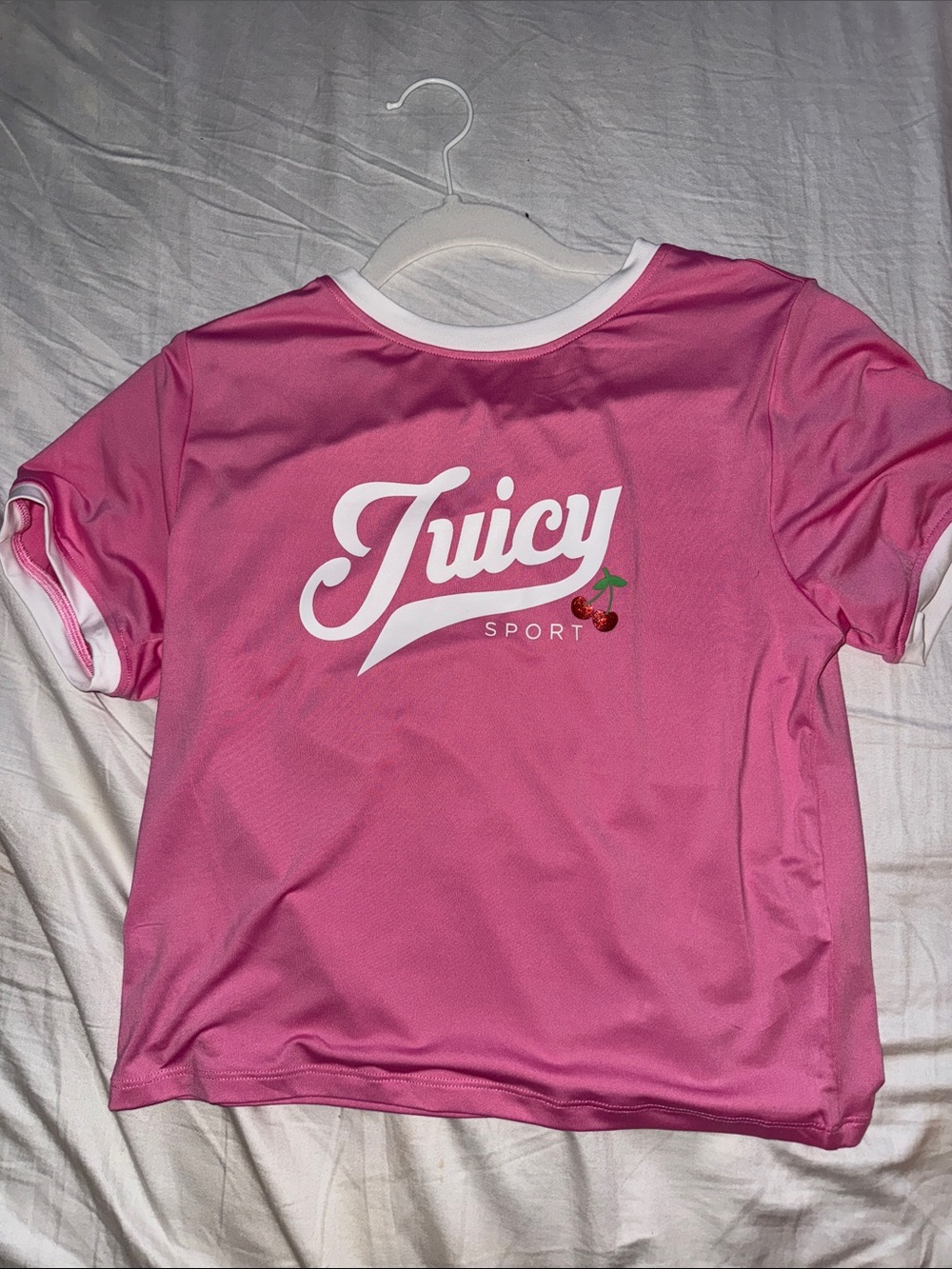 Juicy Couture Pink Short-Sleeve Sport Tee with Cherry Accent